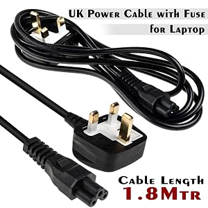 3-Pin Smart Laptop Power Cable (White) Fuse